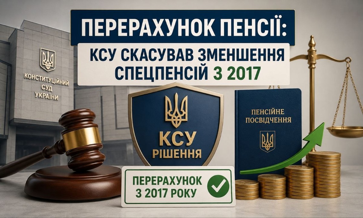 Перерахунок пенсії: КСУ скасував зменшення спецпенсій з 2017 року — рішення Конституційного суду України з пенсійним посвідченням та монетами