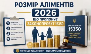 Розмір аліментів 2026: інфографіка про законопроект 15350 — мінімальні розміри, залежність від доходу, гарантії виконання