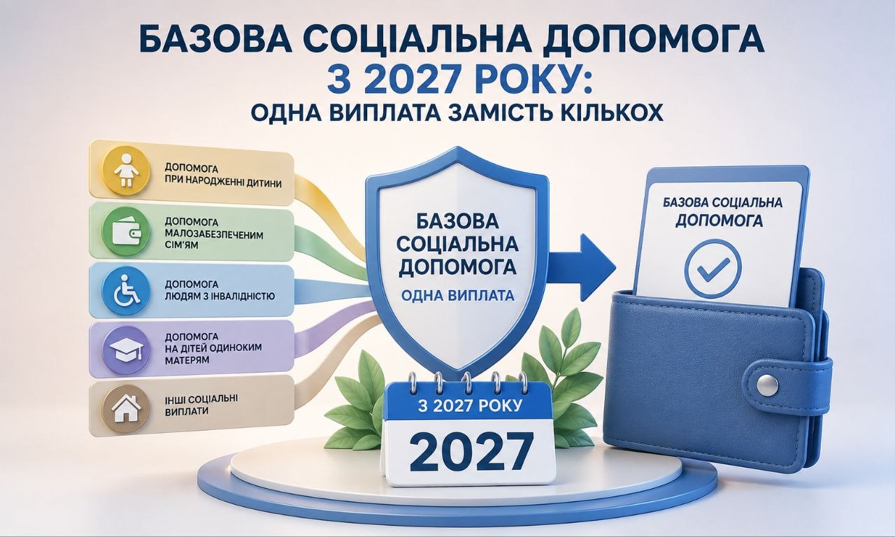 Базова соціальна допомога з 2027 року: кілька виплат об'єднуються в одну — інфографіка