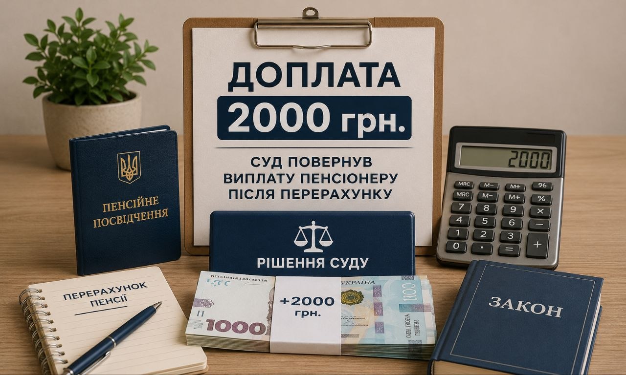 Доплата 2000 грн: суд повернув виплату пенсіонеру після перерахунку пенсії