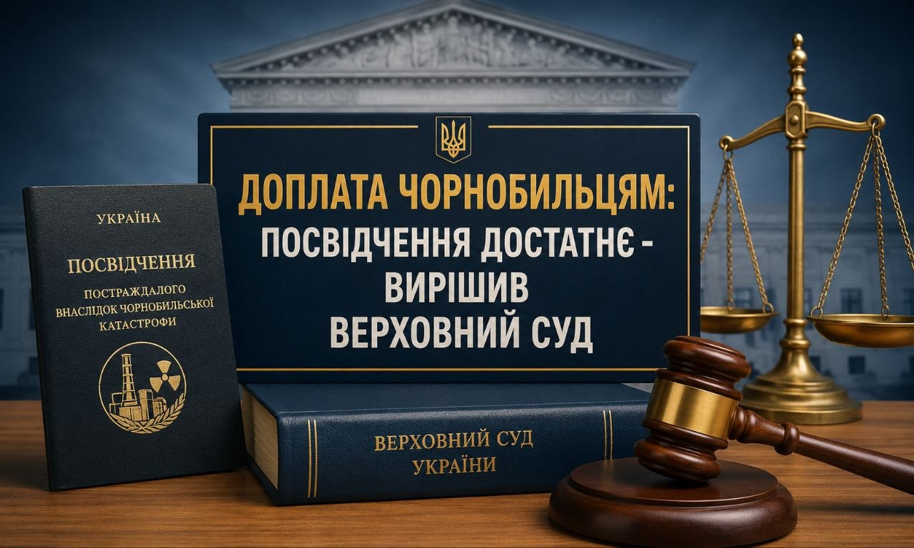 Доплата чорнобильцям: посвідчення постраждалого достатньо для виплати — рішення Верховного Суду