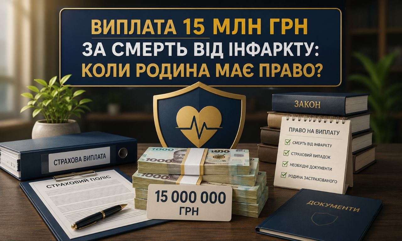 Виплата 15 млн грн за смерть від інфаркту — коли родина має право