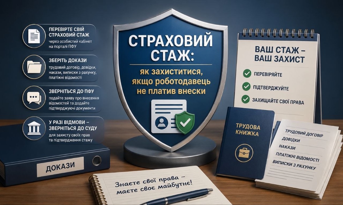 Страховий стаж: як захиститися, якщо роботодавець не платив внески — трудова книжка, докази, звернення до ПФУ