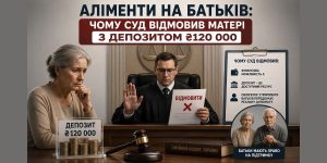 Аліменти на батьків: Суддя відмовляє літній жінці в позові, яка має депозит $120 000, пояснюючи причини відмови. Ілюстрація судової справи.