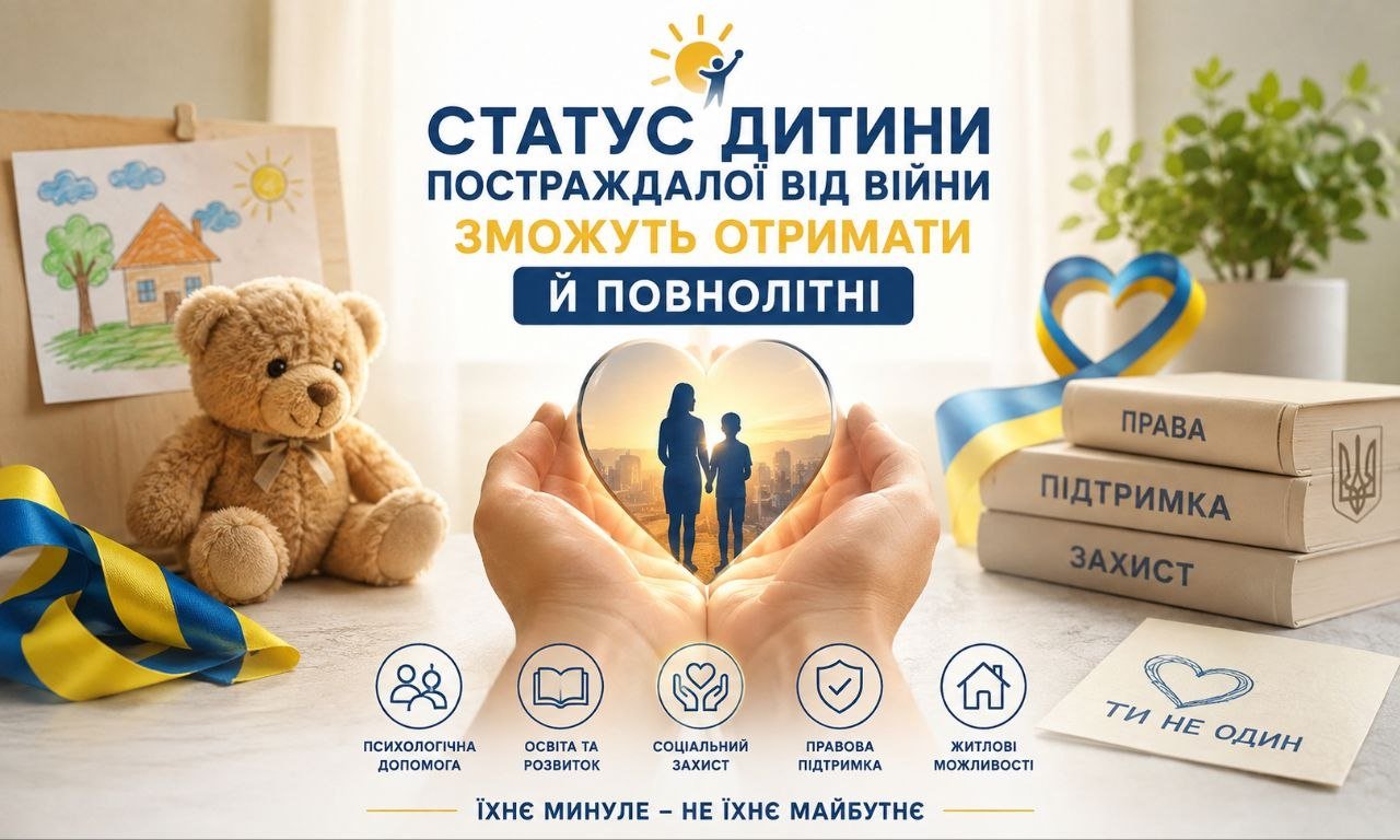 Статус дитини постраждалої від війни зможуть отримати й повнолітні: ведмедик та символи підтримки.